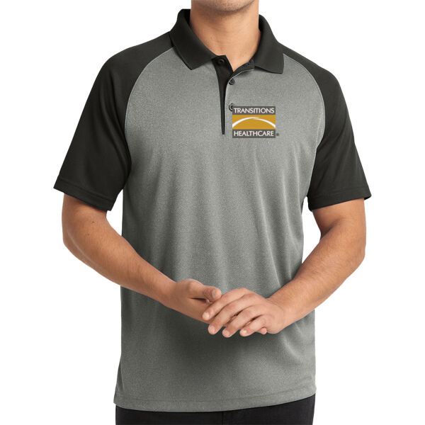 HO - PosiCharge ® RacerMesh ® Raglan Heather Block Polo Thumbnail
